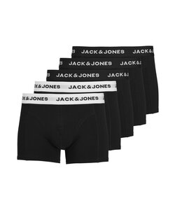 Jack & Jones Heren Boxershorts Trunks JACSOLID Effen Zwart 5-Pack