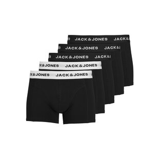 Jack & Jones Heren Boxershorts Trunks JACSOLID Effen Zwart 5-Pack