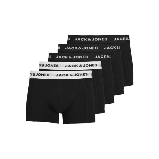 Jack & Jones Jack & Jones Heren Boxershorts Trunks JACSOLID Effen Zwart 5-Pack