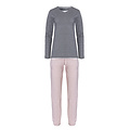 By Louise By Louise Ladies Pyjama Set Long Cotton Gray/Pink