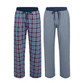 Phil & Co Phil & Co Men's Pyjama Pants Long Cotton Checkered/Striped 2-Pack