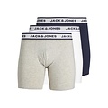 Jack & Jones Jack & Jones Heren Boxershort Lange Pijp JACSOLID Boxer Briefs 3-Pack Grijs/Wit/Blauw