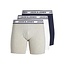 Jack & Jones Jack & Jones Men's Boxer Shorts Long Leg JACSOLID Boxer Briefs 3-Pack Grey/White/Blue