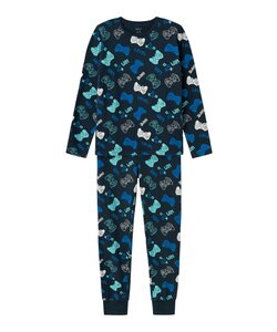 Name It Kinder Pyjama Jongens Lang Blauw Gamer