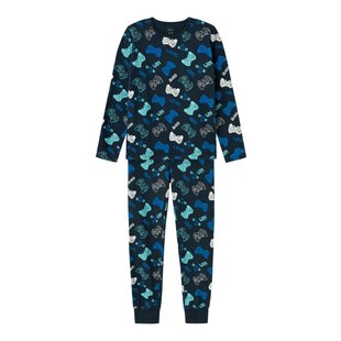 Name It Kinder Pyjama Jongens Lang Blauw Gamer