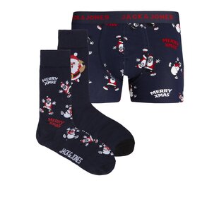 Jack & Jones Junior Kerst Ondergoed Giftbox Jongens Boxershort + Sokken JACHAPPY