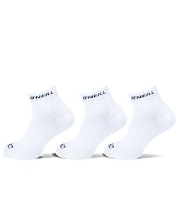 O'Neill Sneaker Socks Unisex Quarter 3-Pack White