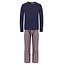 Phil & Co Phil & Co Heren Pyjama Set Lang Katoen Blauw Geblokt