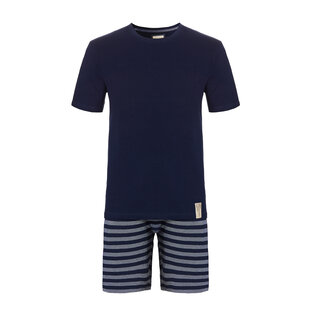 Phil & Co Heren Shortama Korte Pyjama Katoen Blauw