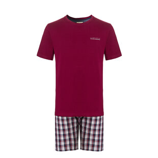 Phil & Co Heren Shortama Korte Pyjama Katoen Rood