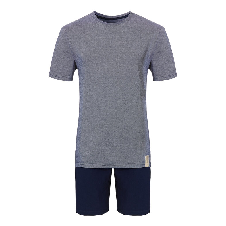 Phil & Co Phil & Co Heren Shortama Korte Pyjama Katoen Grijs