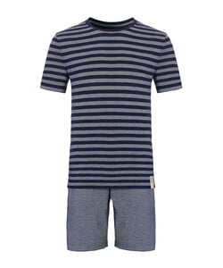 Phil & Co Men's Short Pants Cotton Short Pyjamas Blue / Gray Striped