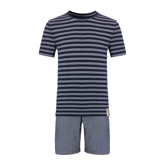 Phil & Co Phil & Co Men's Short Pants Cotton Short Pyjamas Blue / Gray Striped