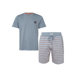Phil & Co Heren Shortama Korte Pyjama Katoen Grijs