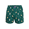 Happy Shorts Happy Shorts Wide Christmas Boxer Shorts Men's Snowman + Gingerbread Green