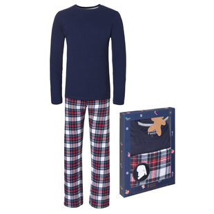 Happy Shorts Heren Kerst Flanel Pyjama Set Shirt + Pyjamabroek Geruit Giftbox