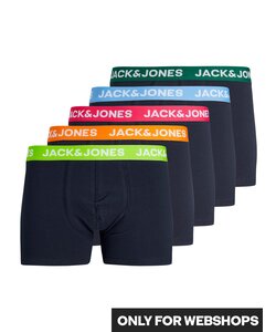 Jack & Jones Boxershorts Heren Trunks JACNORMAN CONTRAST Effen 5-Pack