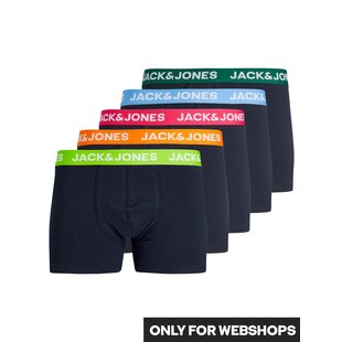 Jack & Jones Boxershorts Heren Trunks JACNORMAN CONTRAST Effen 5-Pack