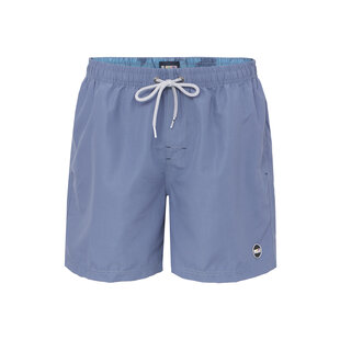 Happy Shorts Heren Zwemshort Effen Blauw/Grijs