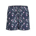 Jack & Jones Jack & Jones Plus Size Heren Zwemshort JPSTFIJI AOP Flamingo Print Donkerblauw