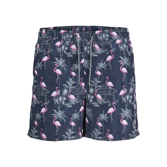 Jack & Jones Jack & Jones Plus Size Men's Swim Short JPSTFIJI AOP Flamingo Print Dark Blue