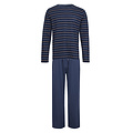 Phil & Co Phil & Co Lange Heren Winter Pyjama Set Katoen Gestreept Donkerblauw