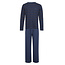 Phil & Co Phil & Co Lange Heren Winter Pyjama Set Katoen Gestreept Donkerblauw