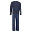 Phil & Co Phil & Co Long Men's Winter Pajama Set Cotton Striped Dark Blue