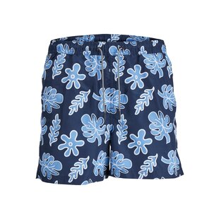 Jack & Jones Men's Swim Shorts JPSTFIJI AOP Dark Blue Leaf Print