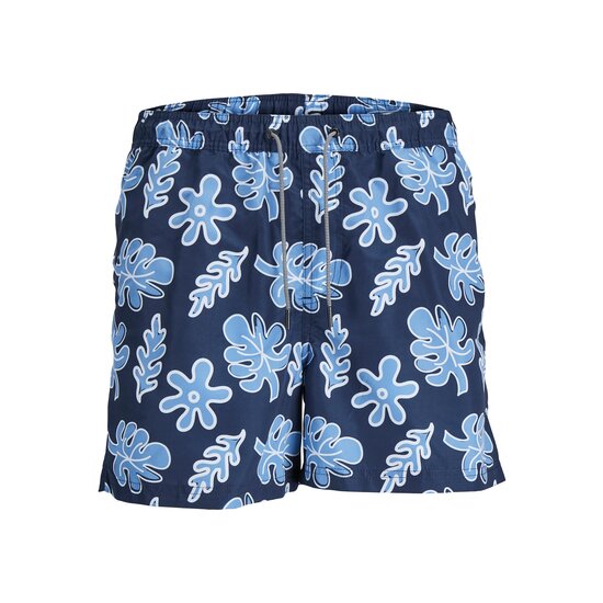 Jack & Jones Jack & Jones Heren Zwemshorts JPSTFIJI AOP Donkerblauw Bladeren Print