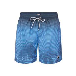 Happy Shorts Men's Swim Short Faded Palm Tree Print Blue