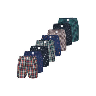 MG-1 Wide Winter Boxer Shorts Men's Plaid/Christmas Prints 8-Pack