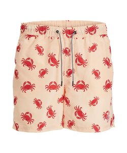 Jack & Jones Heren Zwemshorts JPSTFIJI AOP Oranje Krabben Print