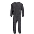 Phil & Co Phil & Co Lange Heren Winter Pyjama Set Badstof Frotté Antraciet