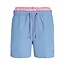 Jack & Jones Jack & Jones Heren Zwemshorts JPSTFIJI Dubbele Waistband Effen Lichtblauw/Neon Roze