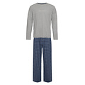 Phil & Co Phil & Co Long Men's Winter Pajama Set Cotton Checkered Gray