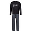 Phil & Co Phil & Co Lange Heren Winter Pyjama Set Katoen Brand Original Zwart/Grijs