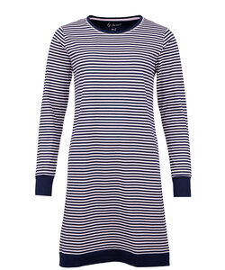 By Louise Ladies Nightshirt Long Sleeve Striped Dark Blue