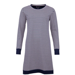 By Louise Ladies Nightshirt Long Sleeve Striped Dark Blue