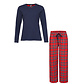 By Louise By Louise Ladies Pajama Set With Flannel Pajama Pants Dark Blue