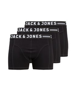 Jack & Jones Plus Size Boxershorts Heren Trunks SENSE 3-Pack Zwart