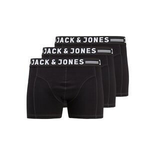 Jack & Jones Plus Size Boxershorts Heren Trunks SENSE 3-Pack Zwart