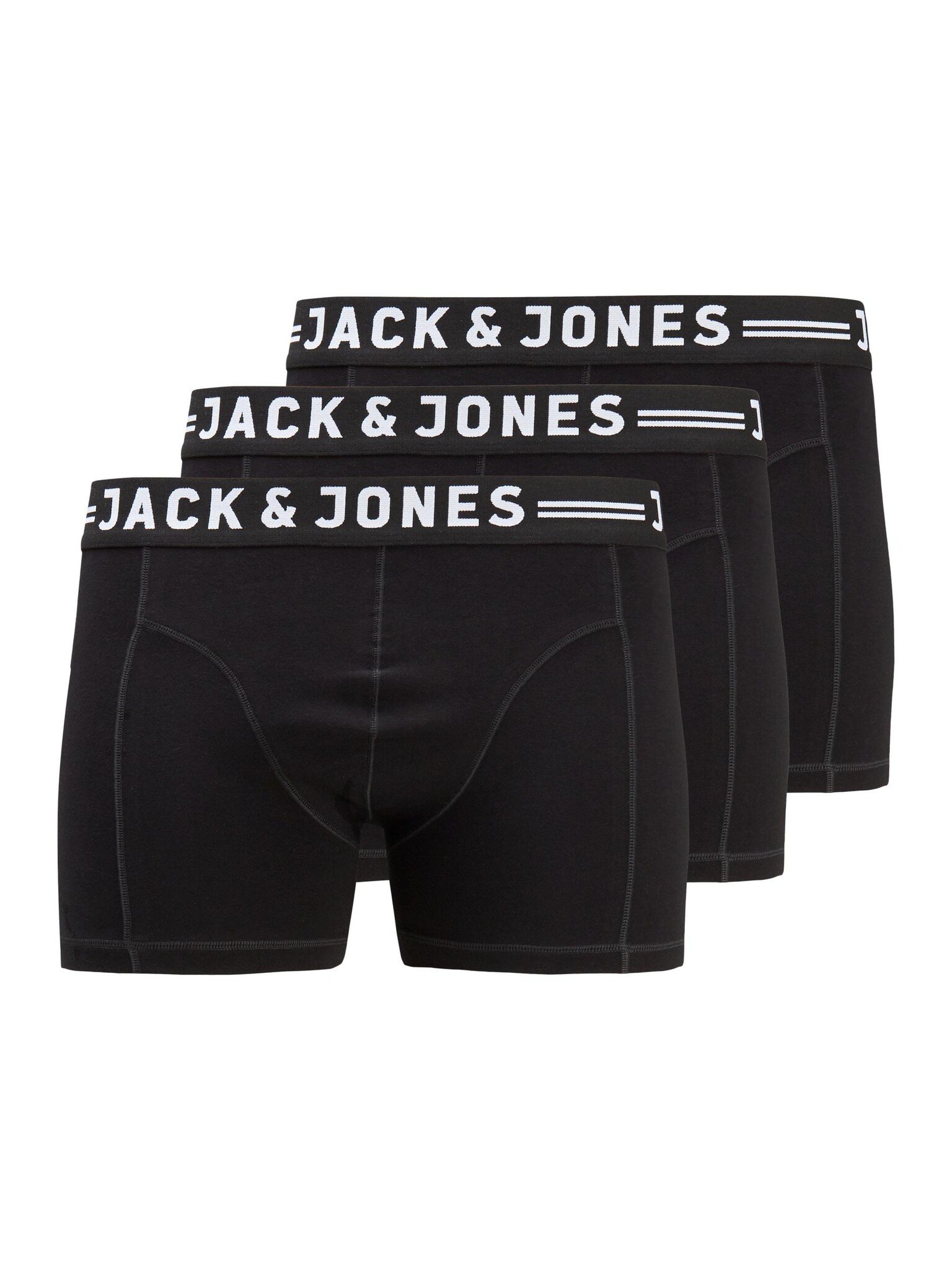 Jack Jones Jack Jones Plus Size Boxershorts Heren Trunks SENSE 3 Pack Zwart