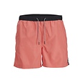 Jack & Jones Jack & Jones Heren Zwemshorts JPSTFIJI Black Tape Effen Hot Coral