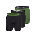 Phil & Co Phil & Co Boxershorts Heren Met Lange Pijpen Boxer Briefs 3-Pack Zwart / Groen