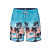 Happy Shorts Happy Shorts Men's Swim Short Beach Palm Tree Print Blue