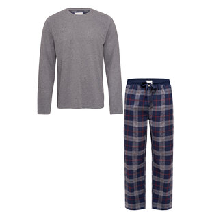 Phil & Co Long Men's Pajama Set With Flannel Pajama Pants Grey