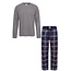 Phil & Co Phil & Co Long Men's Pajama Set With Flannel Pajama Pants Grey