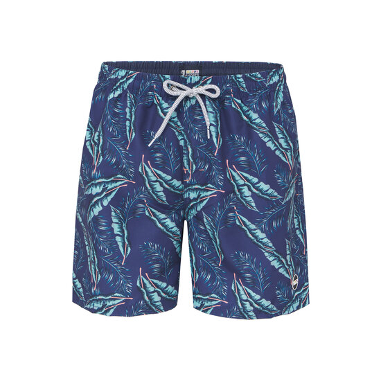 Happy Shorts Happy Shorts Men's Swim Short Leaf Print Blue