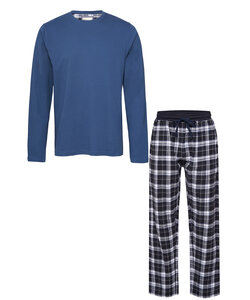 Phil & Co Long Men's Pajama Set With Flannel Pajama Pants Blue